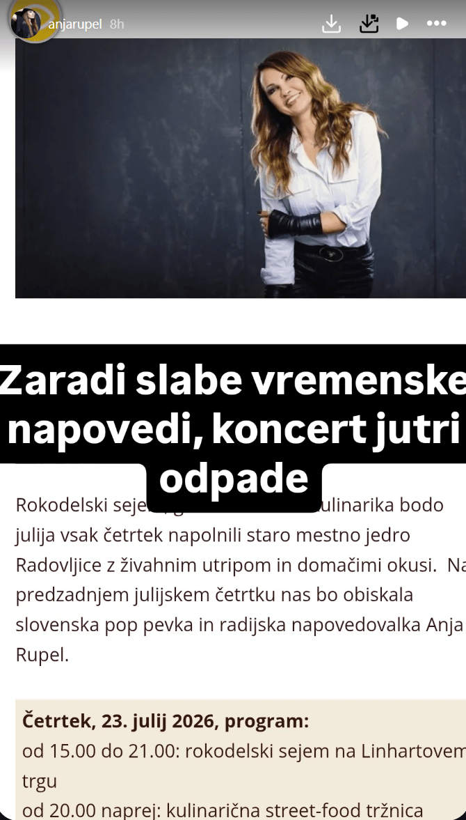 Anja Rupel je sporočila žalostno novico. Vir: Instagram