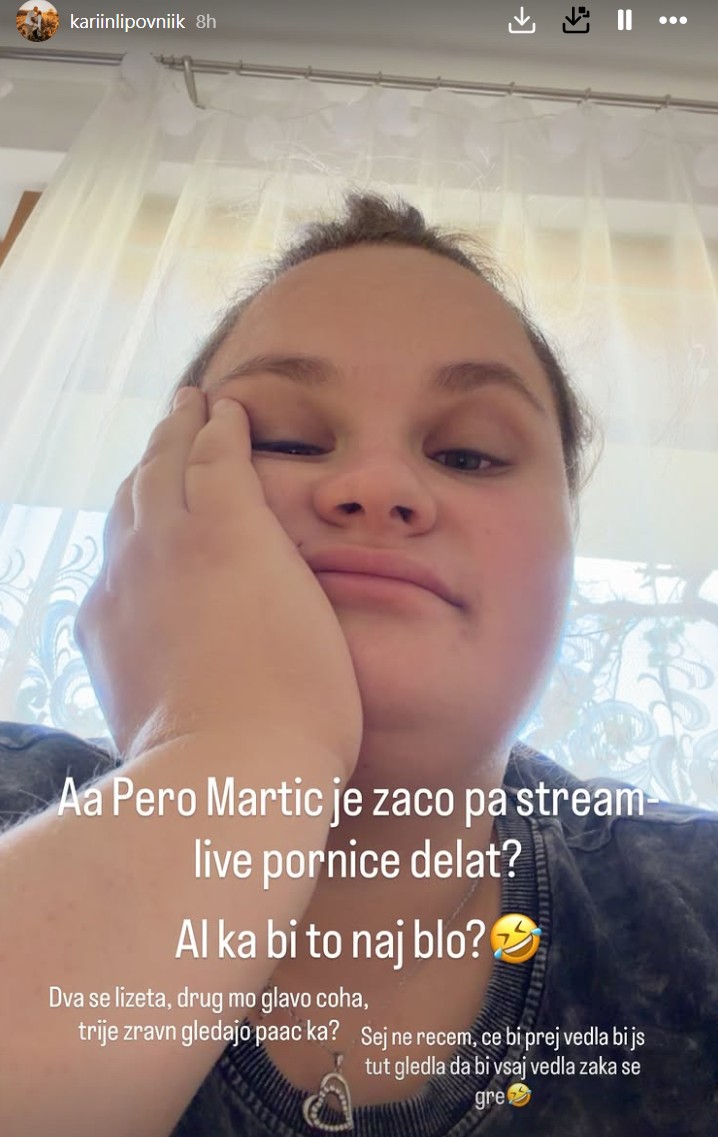 Karin Lipovnik o trenutnem dogajanju. Vir: Instagram