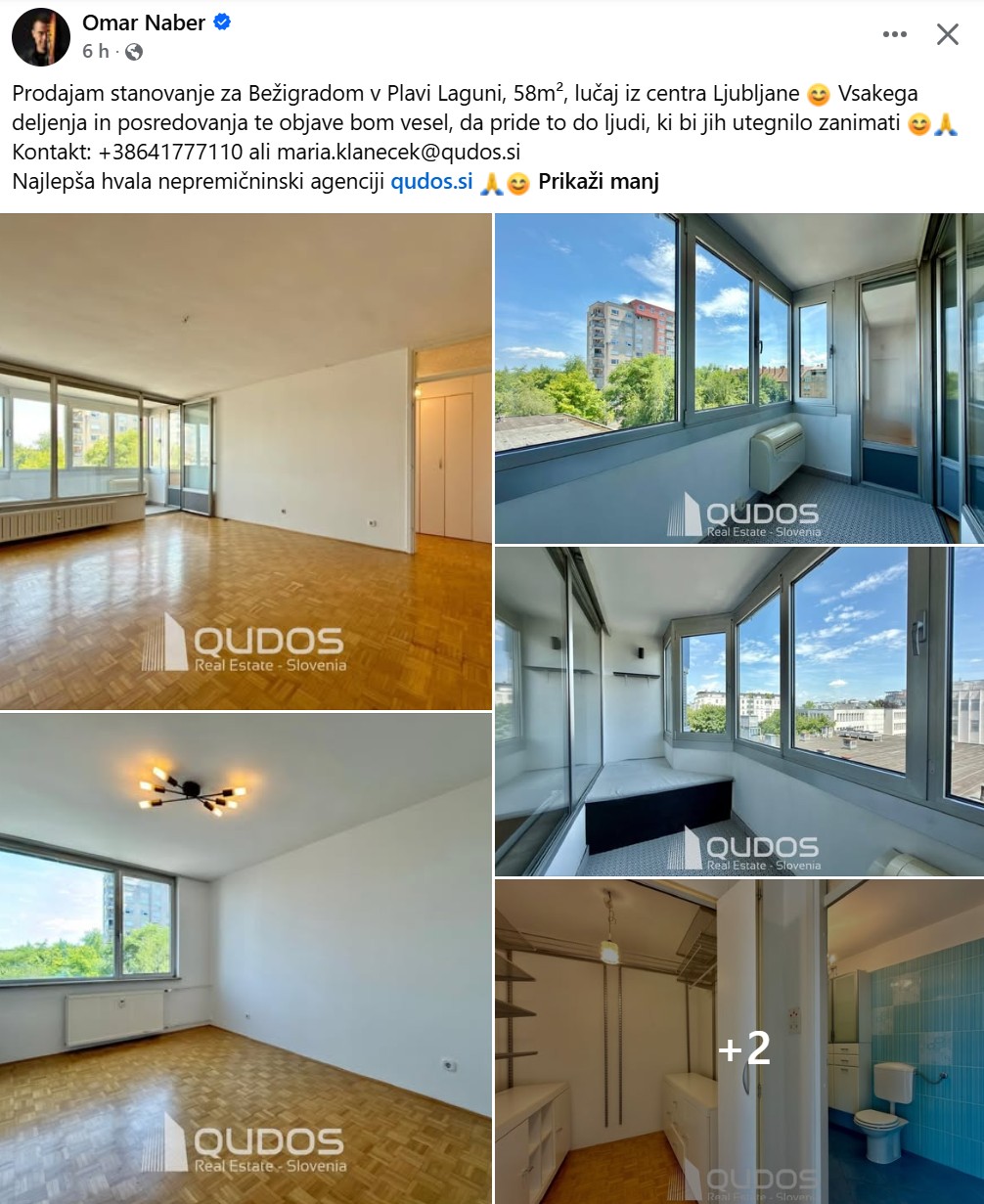 Stanovanje Omarja Naberja. Vir: Instagram
