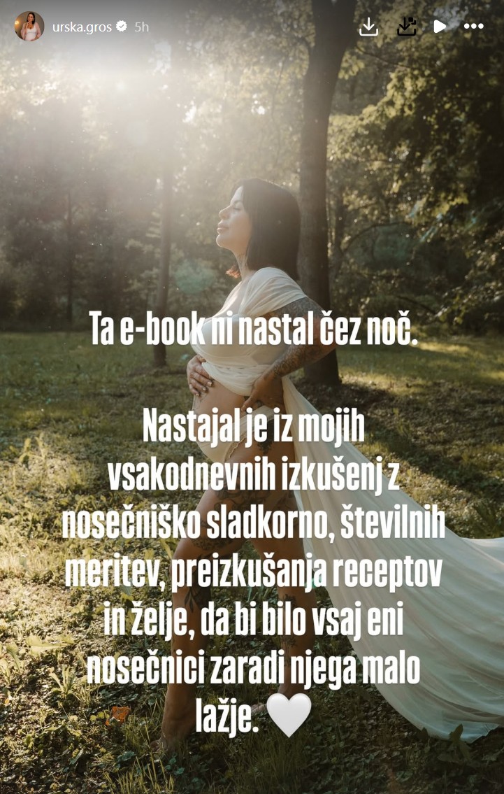 Urška Gros je izdala e-knjigo. Vir: Instagram