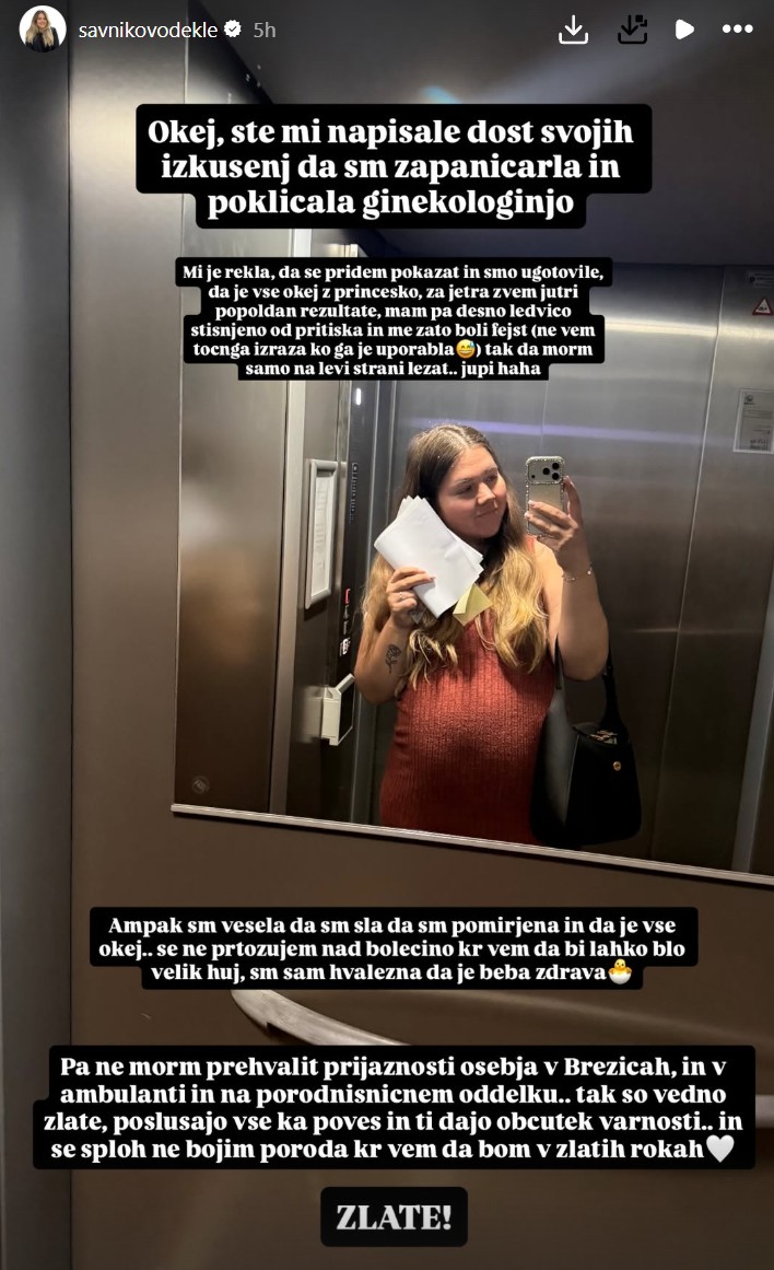 Nina se je prestrašila