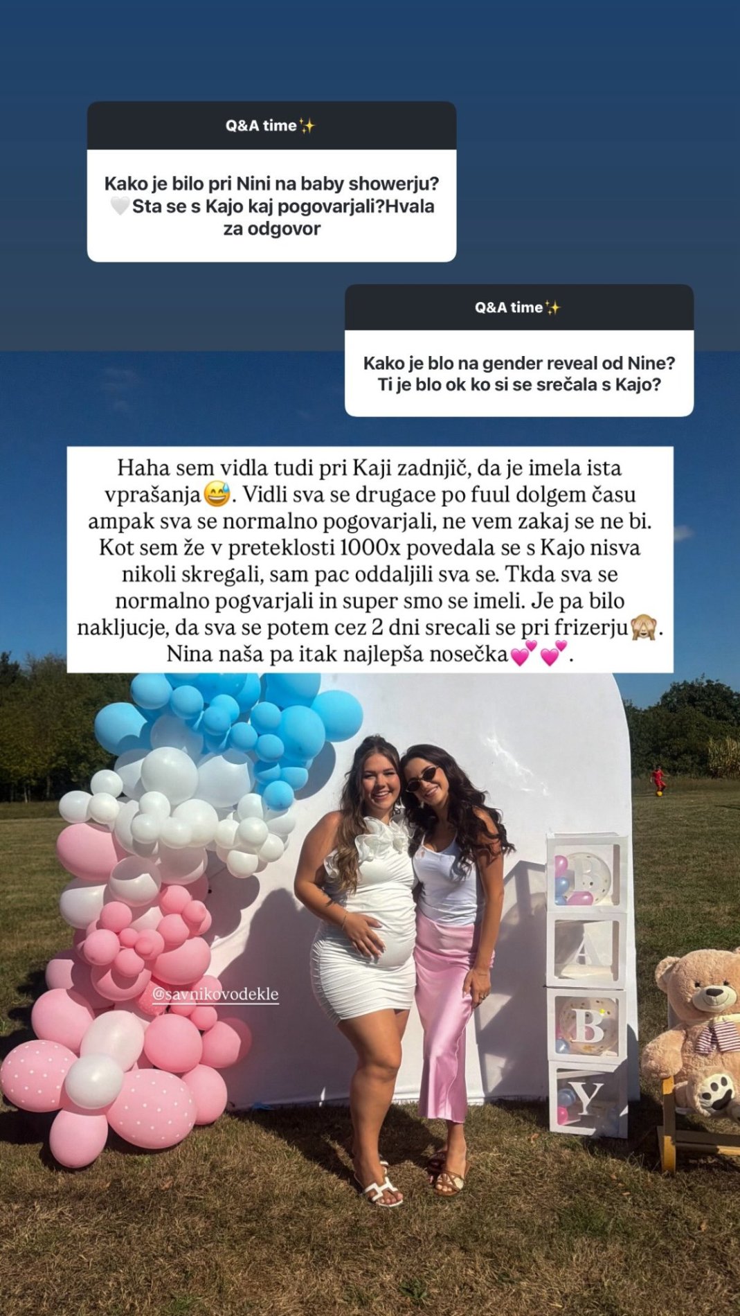 Tudi Anja Širovnik je spregovorila o njunem odnosu. Vir: Instagram